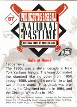 1995 Comic Images Phil Rizzuto's Baseball: The National Pastime #87 Safe at Home Back