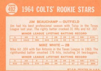 2013 Topps Heritage - 50th Anniversary Buybacks #492 Colts 1964 Rookie Stars (Jim Beauchamp / Mike White) Back