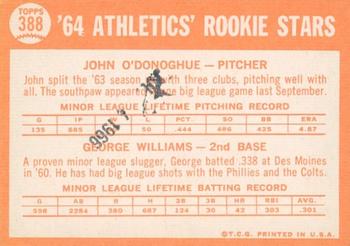 2013 Topps Heritage - 50th Anniversary Buybacks #388 Athletics 1964 Rookie Stars (John O'Donoghue / George Williams) Back
