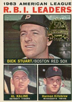2013 Topps Heritage - 50th Anniversary Buybacks #12 1963 American League R.B.I. Leaders (Dick Stuart / Al Kaline / Harmon Killebrew) Front