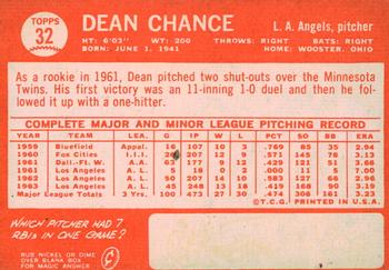 2013 Topps Heritage - 50th Anniversary Buybacks #32 Dean Chance Back