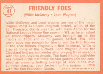 2013 Topps Heritage - 50th Anniversary Buybacks #41 Friendly Foes (Willie McCovey / Leon Wagner) Back