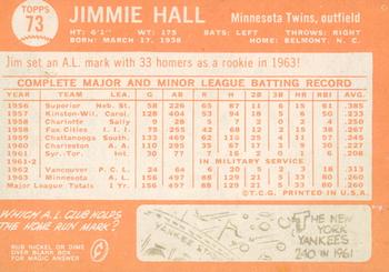 2013 Topps Heritage - 50th Anniversary Buybacks #73 Jimmie Hall Back