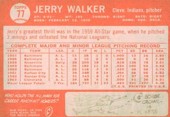 2013 Topps Heritage - 50th Anniversary Buybacks #77 Jerry Walker Back