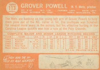 2013 Topps Heritage - 50th Anniversary Buybacks #113 Grover Powell Back