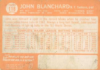 2013 Topps Heritage - 50th Anniversary Buybacks #118 John Blanchard Back