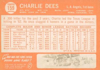 2013 Topps Heritage - 50th Anniversary Buybacks #159 Charlie Dees Back