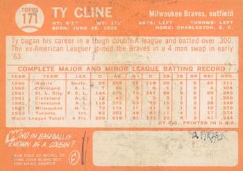 2013 Topps Heritage - 50th Anniversary Buybacks #171 Ty Cline Back