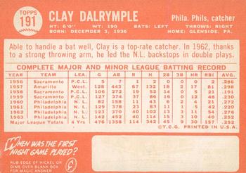 2013 Topps Heritage - 50th Anniversary Buybacks #191 Clay Dalrymple Back
