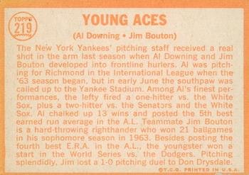 2013 Topps Heritage - 50th Anniversary Buybacks #219 Young Aces (Al Downing / Jim Bouton) Back