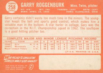 2013 Topps Heritage - 50th Anniversary Buybacks #258 Garry Roggenburk Back