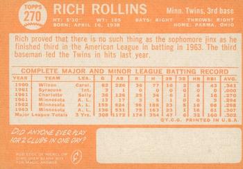 2013 Topps Heritage - 50th Anniversary Buybacks #270 Rich Rollins Back