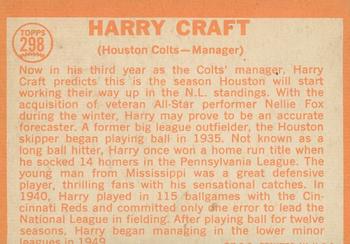 2013 Topps Heritage - 50th Anniversary Buybacks #298 Harry Craft Back