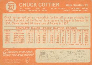 2013 Topps Heritage - 50th Anniversary Buybacks #397 Chuck Cottier Back