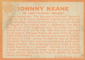 2013 Topps Heritage - 50th Anniversary Buybacks #413 Johnny Keane Back