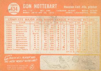 2013 Topps Heritage - 50th Anniversary Buybacks #434 Don Nottebart Back