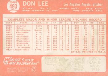 2013 Topps Heritage - 50th Anniversary Buybacks #493 Don Lee Back