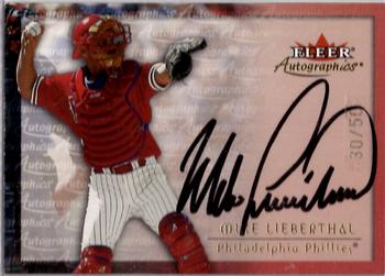 2001 Fleer Premium - Autographics Gold #NNO Mike Lieberthal Front
