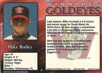 1995 R.E.L. Winnipeg Goldeyes #2 Mike Bailey Back