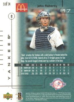 2003 Upper Deck McDonald's New York Yankees #3 John Flaherty Back