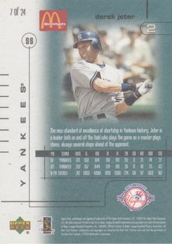 2003 Upper Deck McDonald's New York Yankees #7 Derek Jeter Back