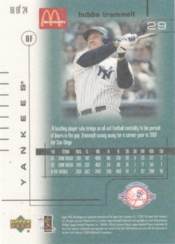 2003 Upper Deck McDonald's New York Yankees #18 Bubba Trammell Back