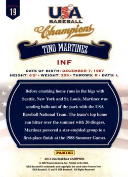 2013 Panini USA Baseball Champions #19 Tino Martinez Back
