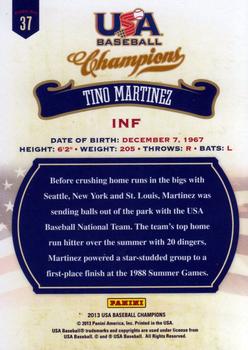 2013 Panini USA Baseball Champions #37 Tino Martinez Back