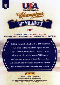 2013 Panini USA Baseball Champions #50 Mac Williamson Back