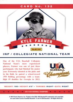 2013 Panini USA Baseball Champions #132 Kyle Farmer Back