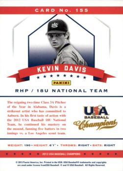 2013 Panini USA Baseball Champions #155 Kevin Davis Back
