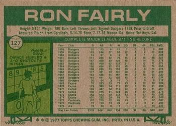 1977 Topps #127 Ron Fairly Back