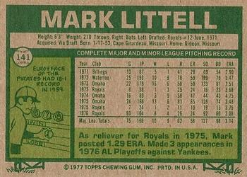 1977 Topps #141 Mark Littell Back