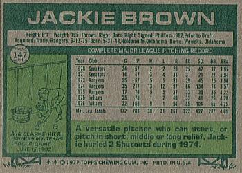 1977 Topps #147 Jackie Brown Back