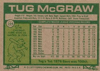 1977 Topps #164 Tug McGraw Back
