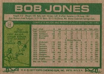 1977 Topps #16 Bob Jones Back