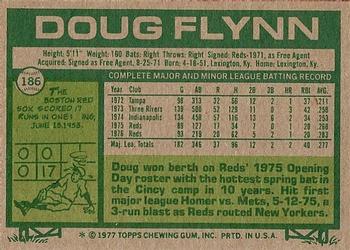1977 Topps #186 Doug Flynn Back