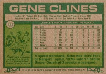 1977 Topps #237 Gene Clines Back