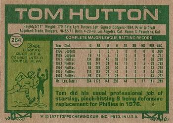 1977 Topps #264 Tom Hutton Back
