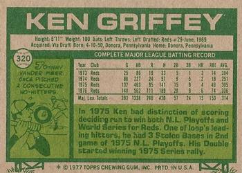 1977 Topps #320 Ken Griffey Back