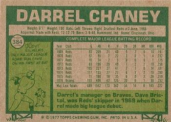 1977 Topps #384 Darrel Chaney Back