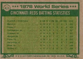 1977 Topps #411 1976 World Series Back