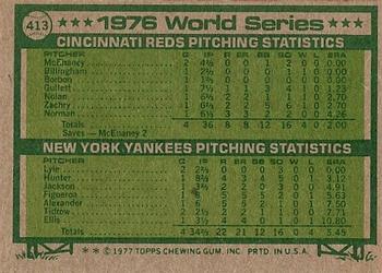 1977 Topps #413 1976 World Series Back