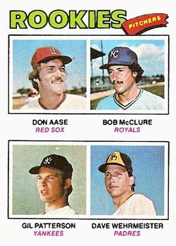 1977 Topps #472 1977 Rookie Pitchers (Don Aase / Bob McClure / Gil Patterson / Dave Wehrmeister) Front