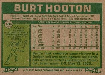 1977 Topps #484 Burt Hooton Back