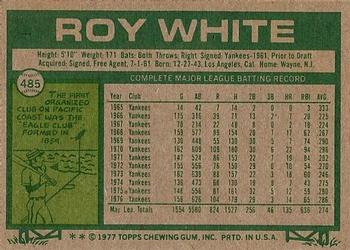1977 Topps #485 Roy White Back