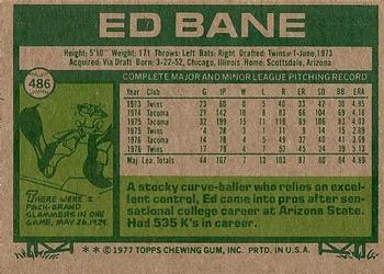 1977 Topps #486 Ed Bane Back