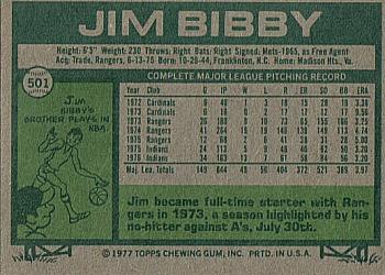 1977 Topps #501 Jim Bibby Back