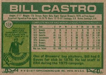 1977 Topps #528 Bill Castro Back