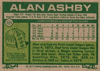 1977 Topps #564 Alan Ashby Back